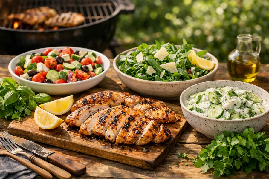 Egészséges saláták grillezett csirkéhez – gyors és friss receptek