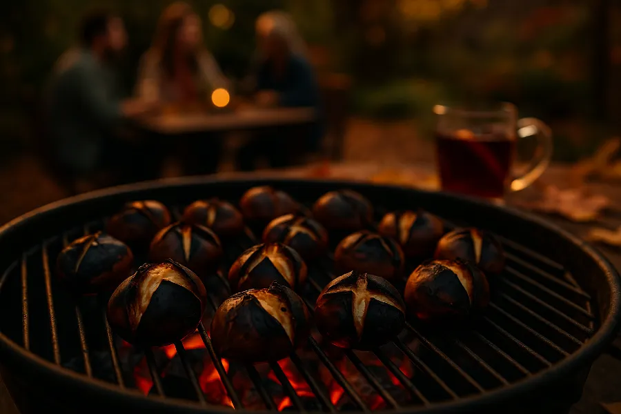 Gesztenye sütése grillen